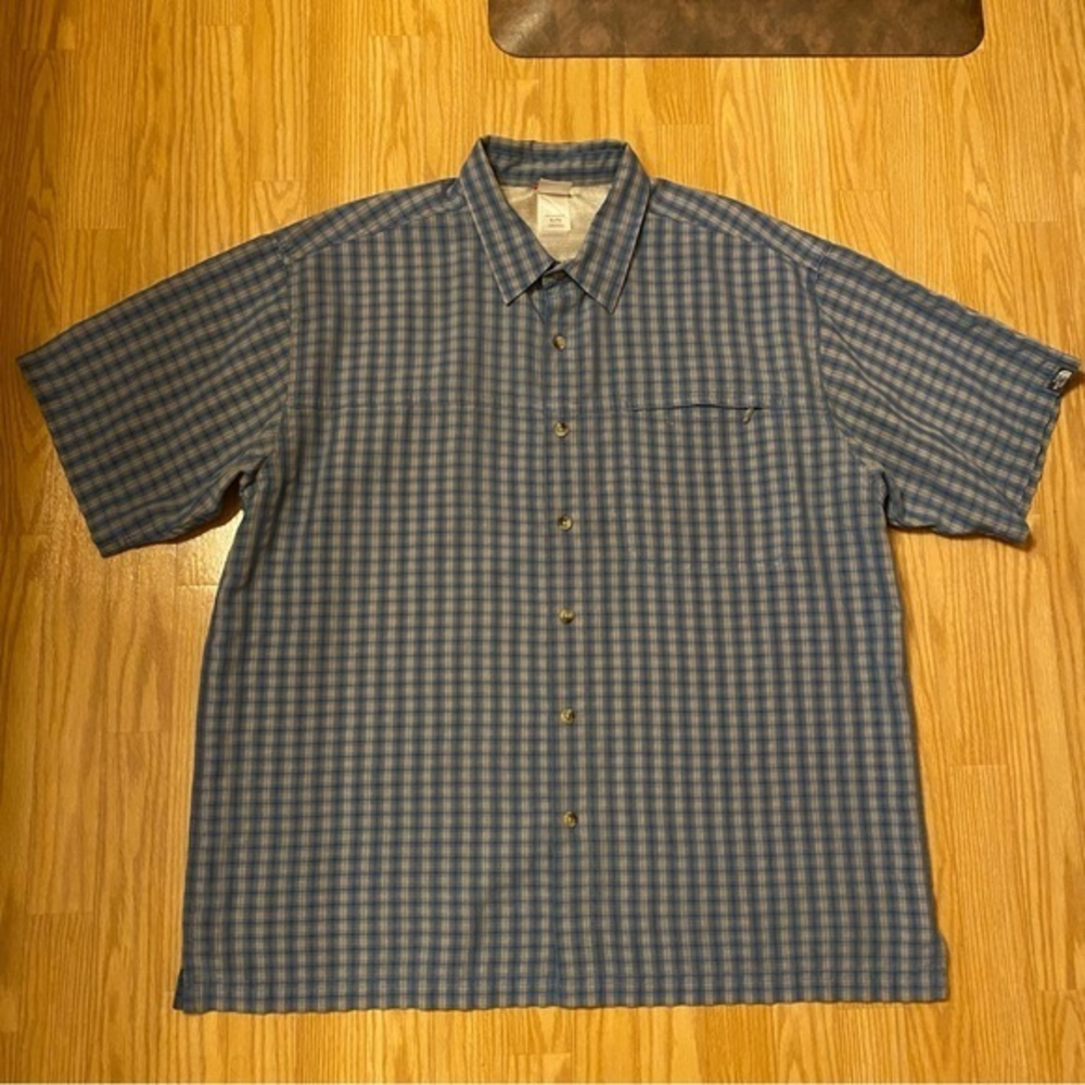 The North Face Mens‎ Plaid Modal Blend Button Down Short Sleeve Shirt